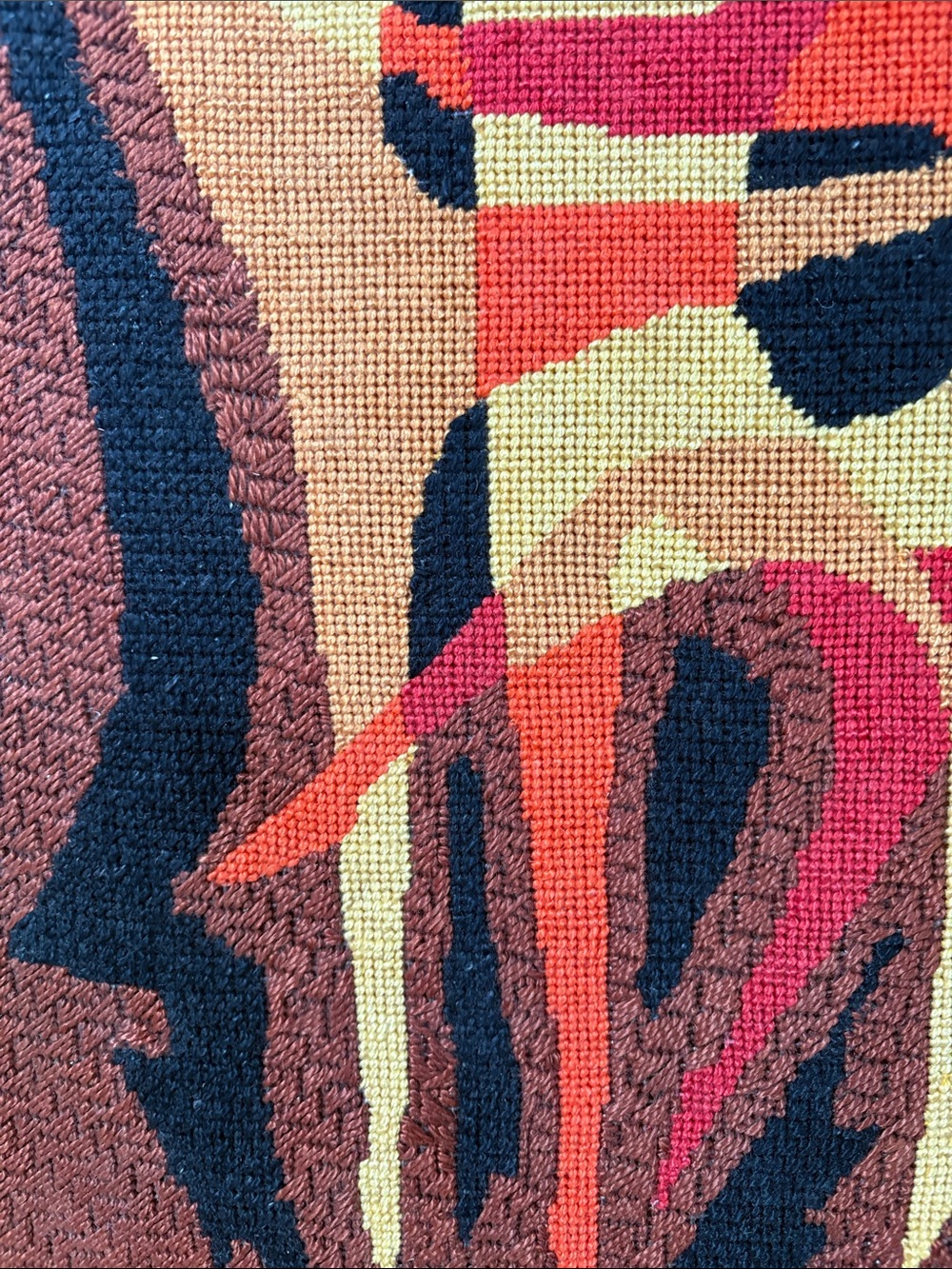 Mid-century modern "Three Dancers" needlepoint art piece. - Picture 3 of 9